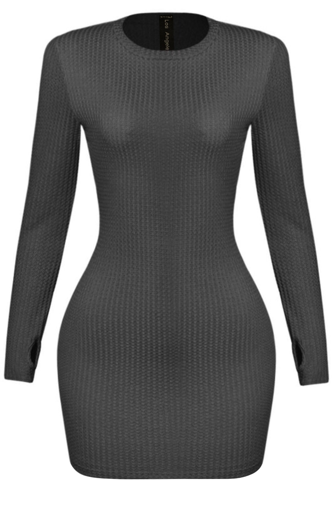 long sleeve thermal dress Thermal Texture Long-Sleeve Dress